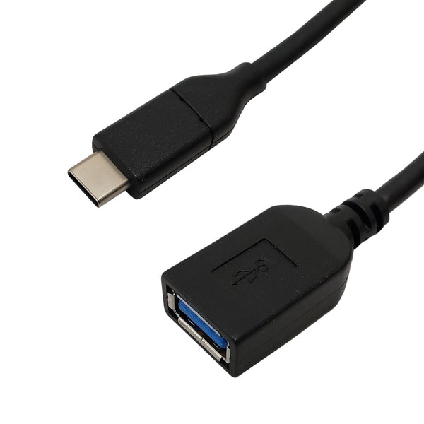 1.5ft USB 3.1 Type-C Male to A Female Cable 5G 3A USB-IF Certified - Black