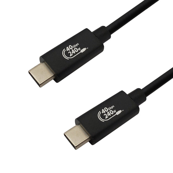 USB 4 Type-C Male to Type-C Male Cable 240W ERP - USB-IF Certified - Black