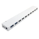10-Port USB 3.0 Hub (2x USB 3.0, 8x USB 2.0 + Charger) - White