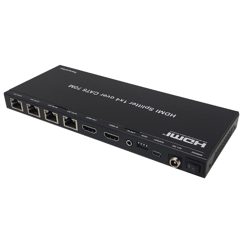 HDMI 4-port Extender Over One Cat6 UTP Cable - 4K@30Hz YUV 4:4:4 - 40m