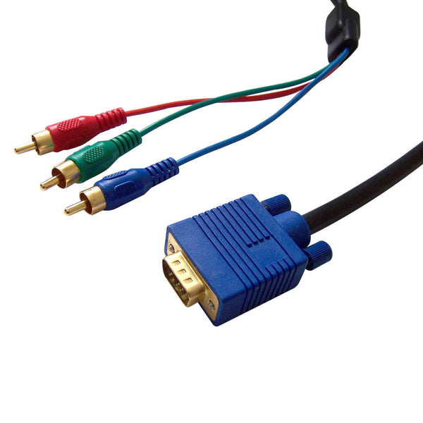 VGA Component YCrCb Cable HD15 to 3 x RCA Male