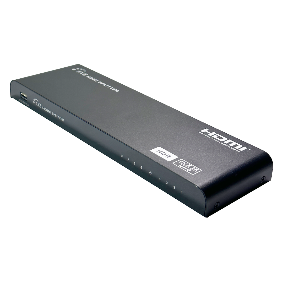1x8 HDMI Splitter, 4Kx2K@60Hz, EDID, HDCP 2.2, YUV 4:4:4