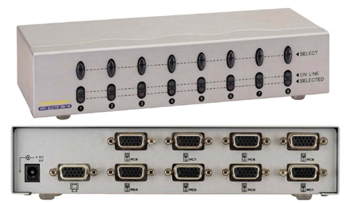 8-Port VGA Video Switch 8 Inputs - 1 Output Selector