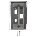 Single Gang, 1 x ICDB, 1x 3/8 inch, 1x Keystone - Stainless Steel Wall plate