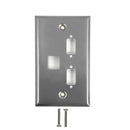 Single Gang, 2 x ICDB, 1x Keystone Stainless Steel Wall plate