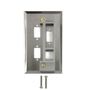 Single Gang, 3 x ICDB, 1x Keystone Stainless Steel Wall Plate