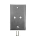 Single Gang, 2 x 3/8 inch Hole Stainless Steel Wall Plate