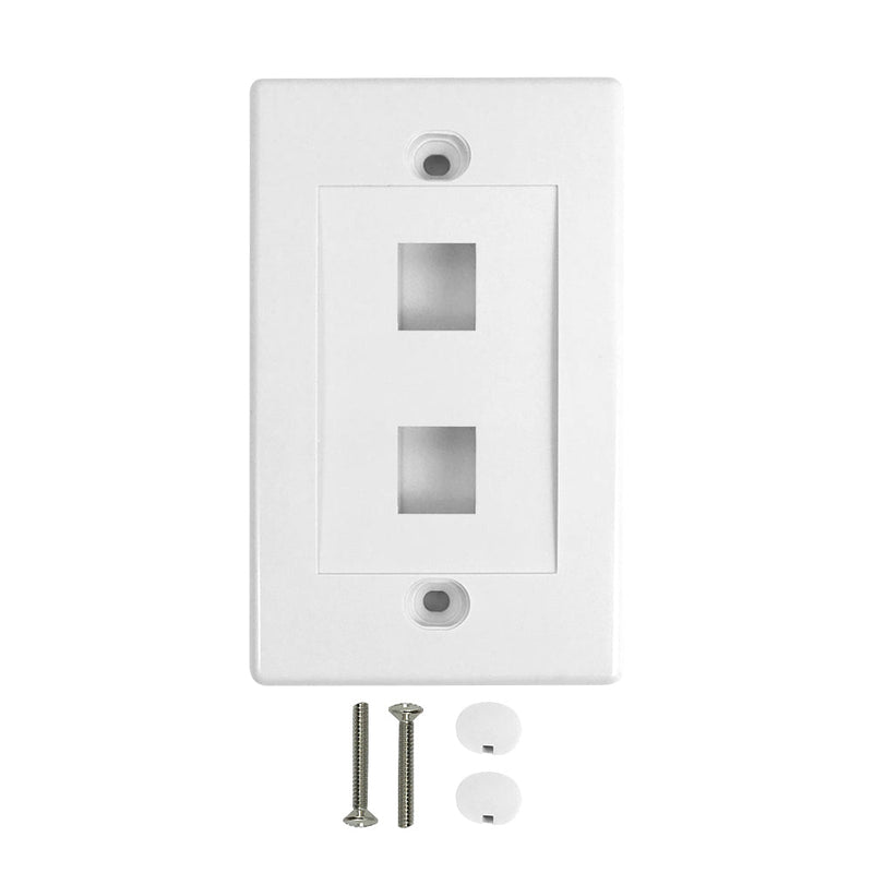 Wall Plate, 2-Port Keystone - White