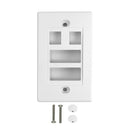 Wall Plate, 2-Port Keystone + 2-Port Dual Keystone, White