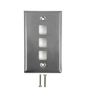 Single Gang, 3 x Keystone Stainless Steel Wall Plate