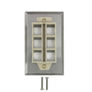 Single Gang, 6 x Keystone Stainless Steel Wall Plate