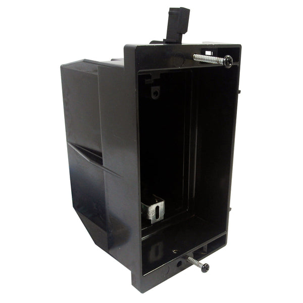 Recessed Box, Single Gang Enclosed Back for A/V or Power - Black