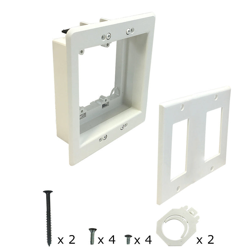 Recessed Drywall Clip - Plastic, Double Gang, Pre/Post Construction