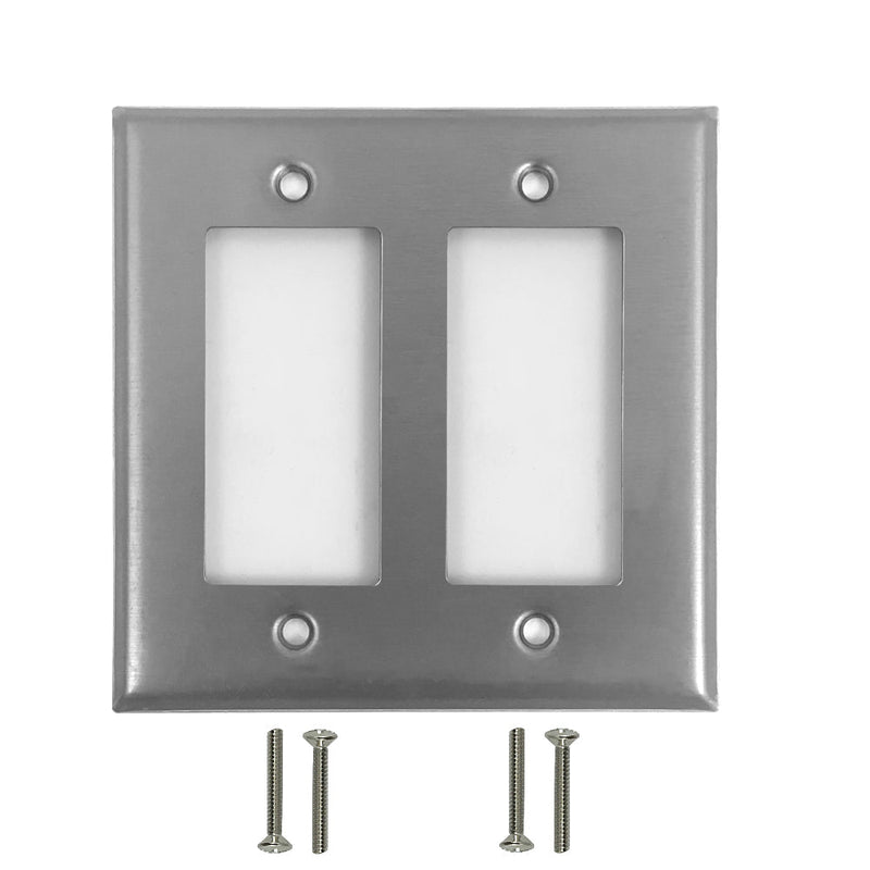Decora Double Gang Wall Plate - Stainless Steel