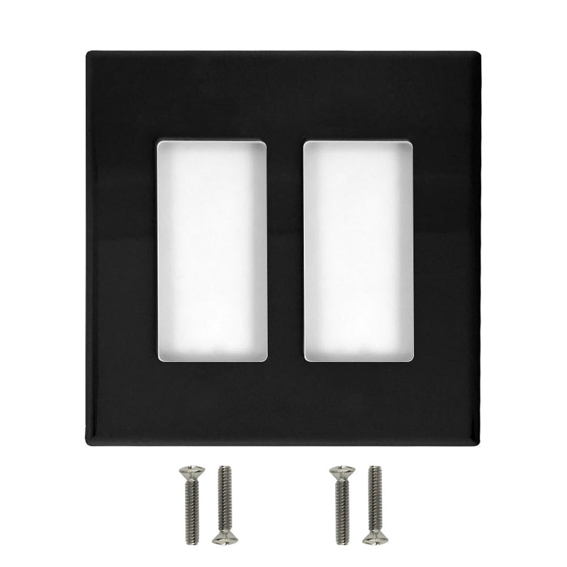 Decora Double Gang Screw-Less Wall Plate - Black