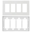 Decora Screw-Less Wall Plate- Quad Gang - White