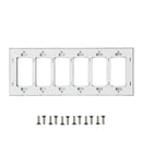 Decora Screw-Less Wall Plate- Six Gang - White