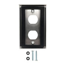 Single Gang Wall Plate - 2x Ethernet Bulkhead Hole - IP44 Rated - Stainless Steel