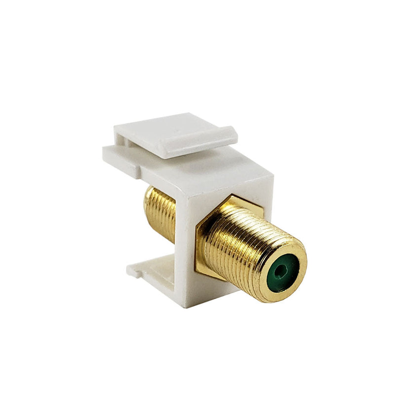 F-Type Female/Female Keystone Wall Plate Insert, Gold Plated 3Ghz Insert