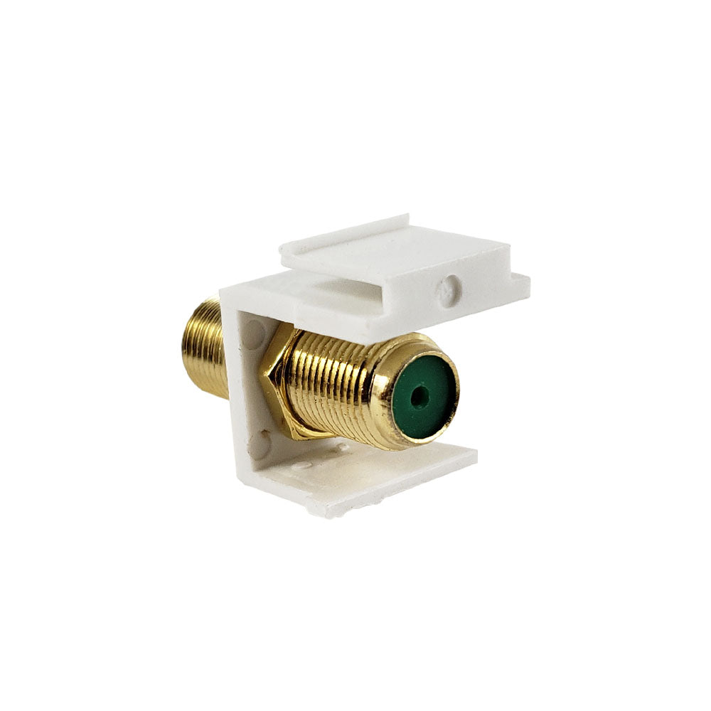 F-Type Female/Female Keystone Wall Plate Insert, Gold Plated (3Ghz Insert)
