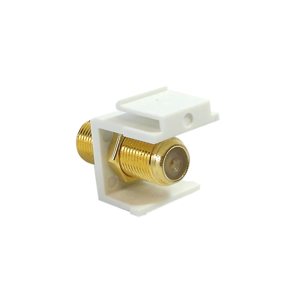 F-Type Female/Female Keystone Wall Plate Insert, Gold Plated (1Ghz Insert)