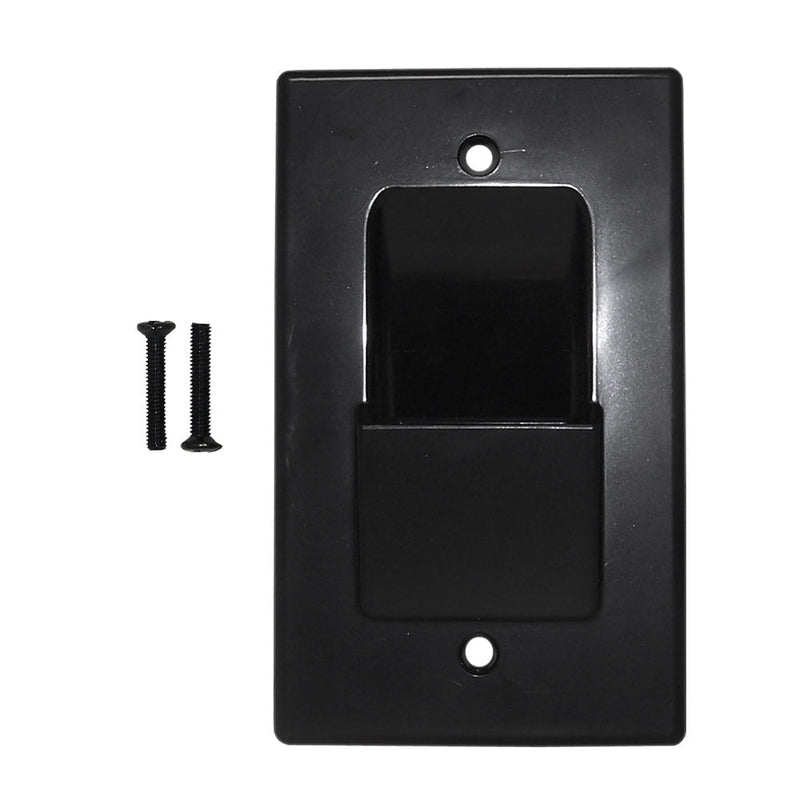 Cable Pass-through Wall Plate, Single Gang - Black