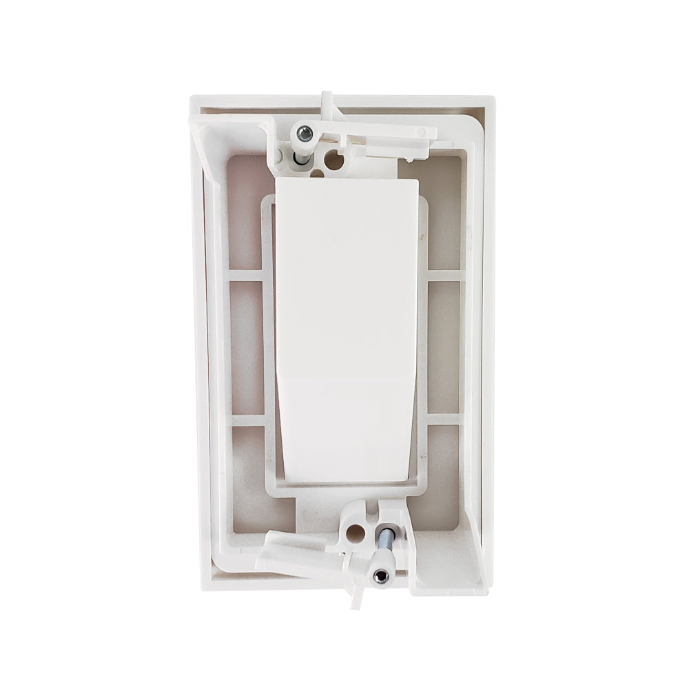 Cable Pass-Through Wall Plate with built-in Wall Clip - Single Gang - White
