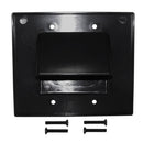 Cable Pass-through Wall Plate, Double Gang - Black