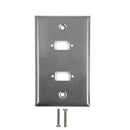 Single Gang, 2 x ICDB Size Cutout Stainless Steel Wall Plate