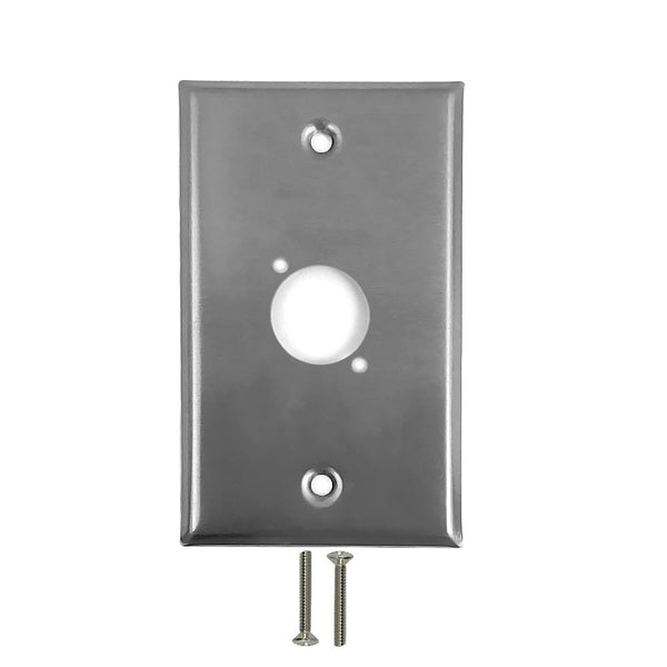 1-Port XLR Stainless Steel Wall Plate