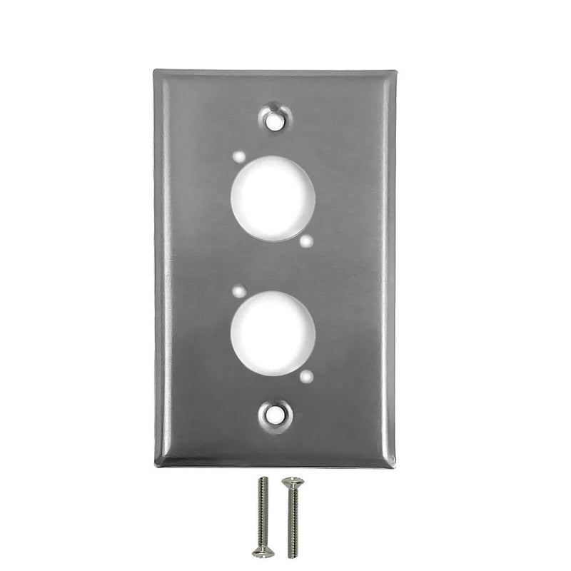 2-Port XLR Stainless Steel Wall Plate