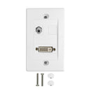 1-Port DVI + 1-Port 3.5mm Wall Plate Kit - White