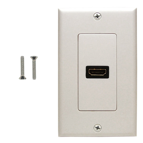 1-Port HDMI Wall Plate Kit Decora White