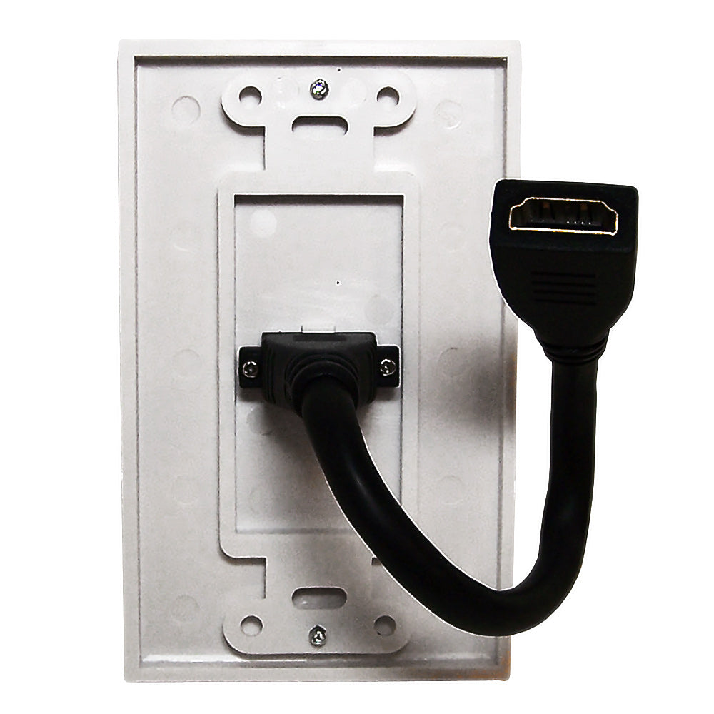 1-Port HDMI Wall Plate Kit Decora White
