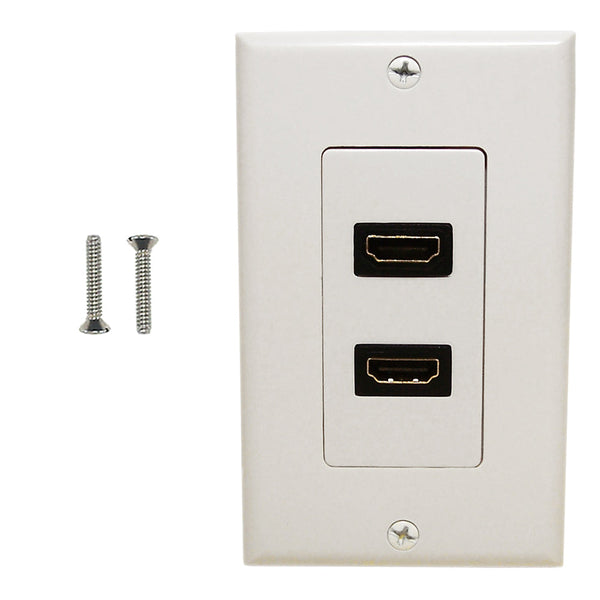 2-Port HDMI Wall Plate Kit Decora White