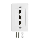 3-Port HDMI Wall Plate Kit - White