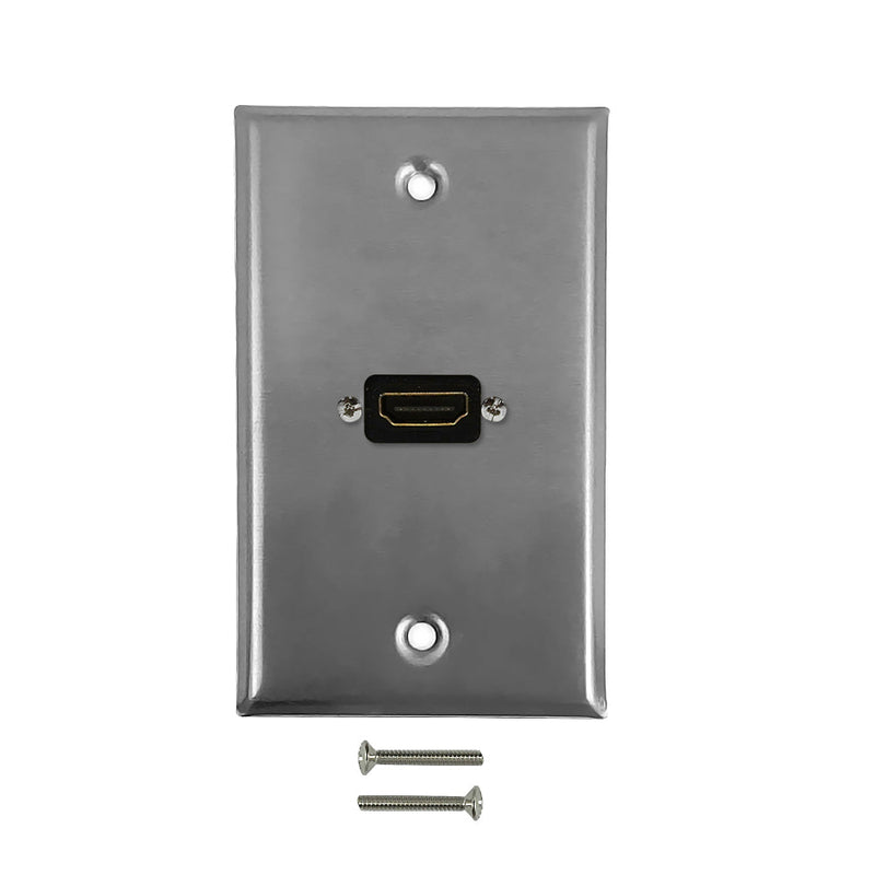 1-Port HDMI Wall Plate Kit - Stainless Steel