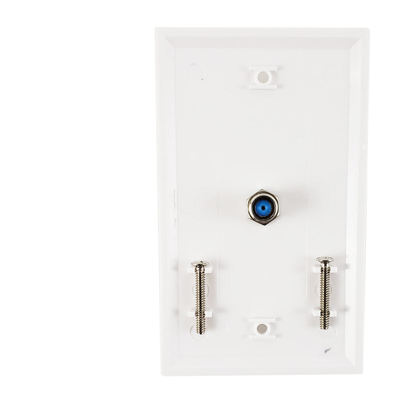 Single Gang Decora Style 3Ghz Coax Wall Plate - White