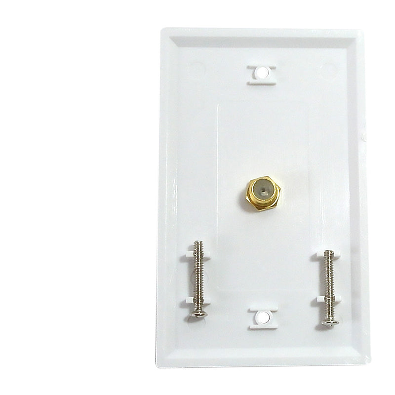 Single gang decora style coax wall plate - White