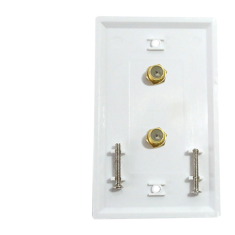 Single gang decora style 2x coax wall plate - White