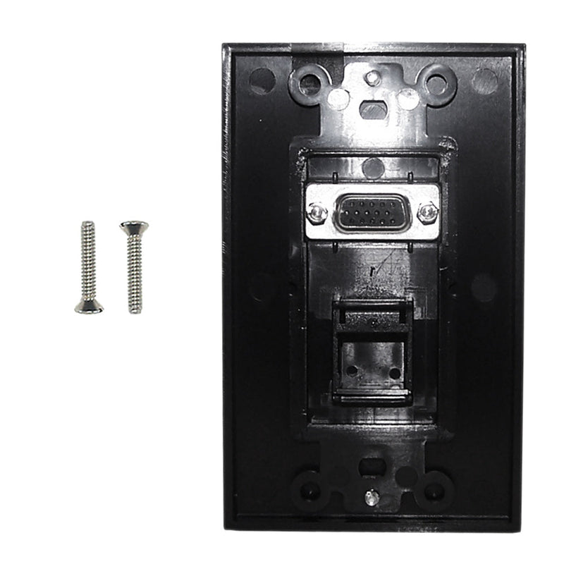 1-Port VGA Wall Plate Kit Decora Black with 1x Keystone Hole