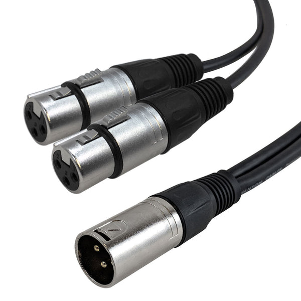 Premium Male to 2x XLR Female Balanced Splitter Cable