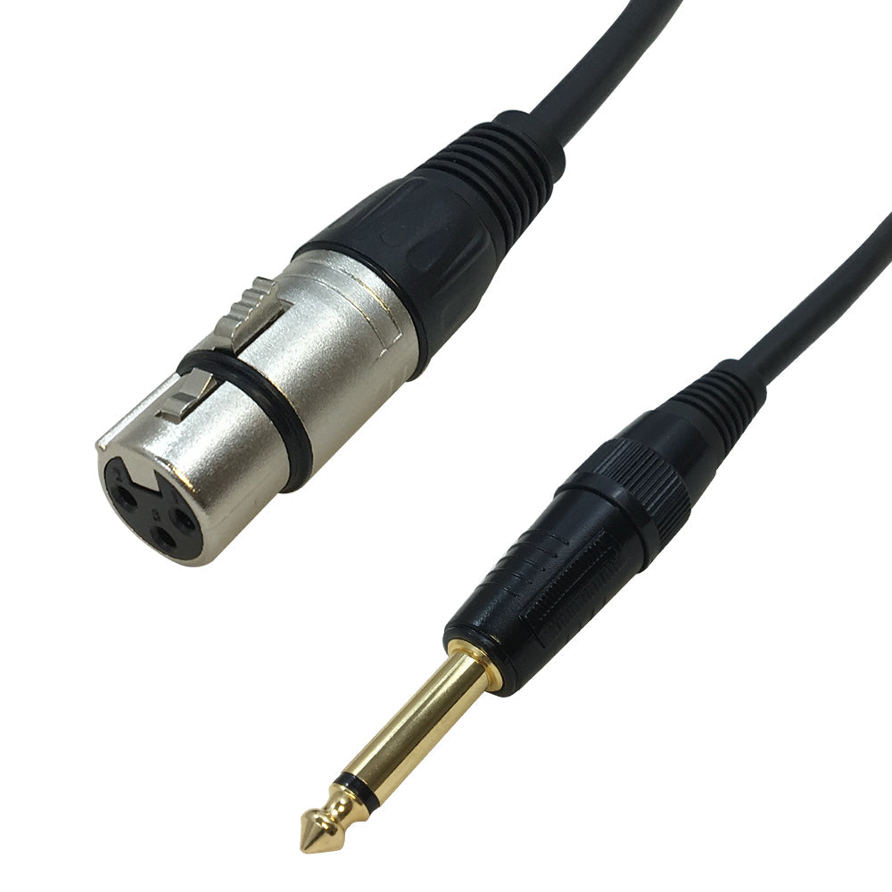 Premium Phantom Cables XLR Female to 1/4 Inch TS Male Cable