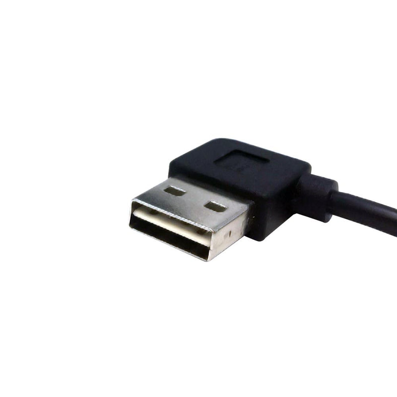USB 2.0 Straight to A Right/Left Angle Male Cable - Black