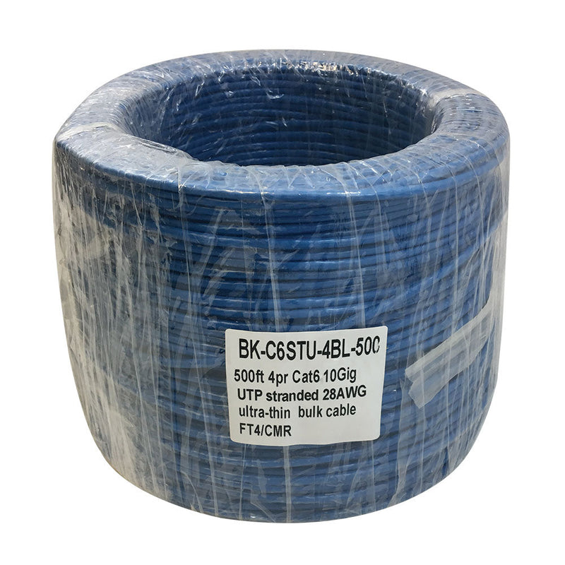 500ft 4 Pair CAT6 UTP Stranded 28AWG Ultra-Thin Bulk Cable FT4