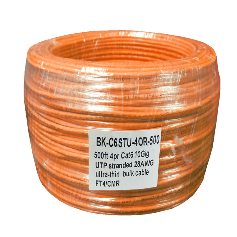 500ft 4 Pair CAT6 UTP Stranded 28AWG Ultra-Thin Bulk Cable FT4