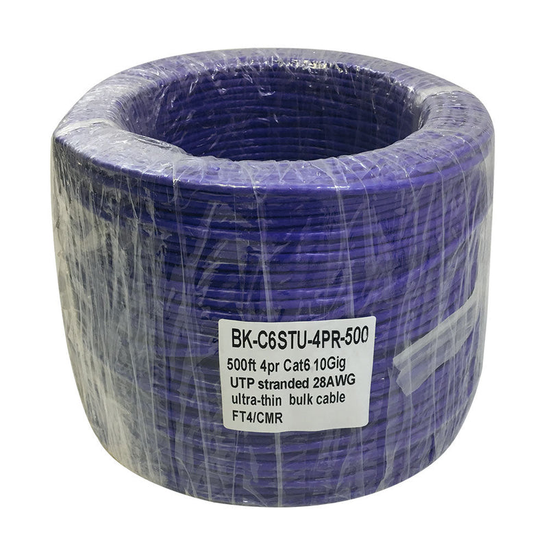 500ft 4 Pair CAT6 UTP Stranded 28AWG Ultra-Thin Bulk Cable FT4