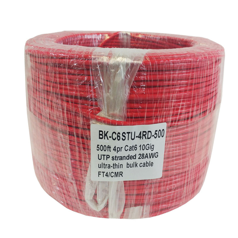 500ft 4 Pair CAT6 UTP Stranded 28AWG Ultra-Thin Bulk Cable FT4