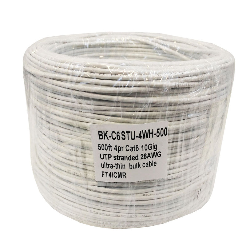 500ft 4 Pair CAT6 UTP Stranded 28AWG Ultra-Thin Bulk Cable FT4