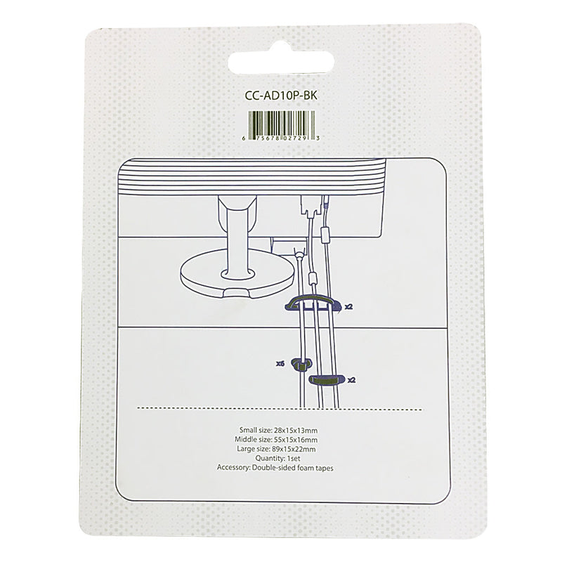 Cable Clips Multi-Pack - Adhesive - Pack of 10